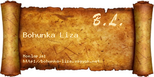 Bohunka Liza névjegykártya
